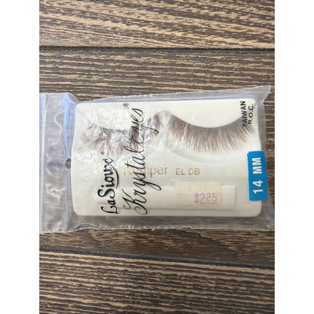 VTG False Strip Eyelashes KEMPER Brown 14 MM New Old Stock Krystal Eyes
